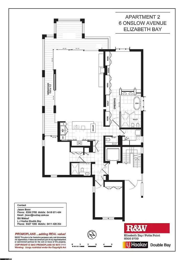 Floorplan of Homely apartment listing, 2/6 Onslow Avenue, Elizabeth Bay NSW 2011