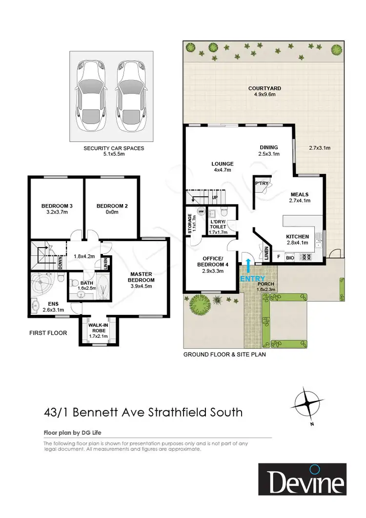 Floorplan of Homely townhouse listing, 43/1 Bennett Avenue, Strathfield South NSW 2136
