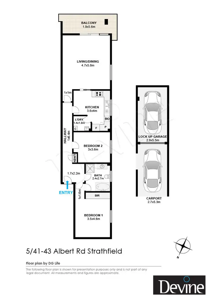 Floorplan of Homely apartment listing, 5/41 Albert Road, Strathfield NSW 2135