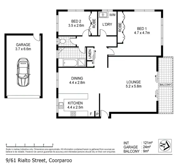 Floorplan of Homely unit listing, 9/61 Rialto Street, Coorparoo QLD 4151