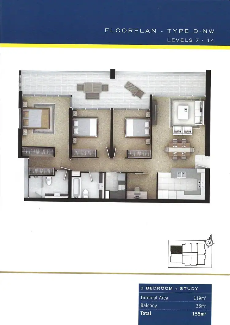Floorplan of Homely apartment listing, 802/34 Scarborough Street, Southport QLD 4215