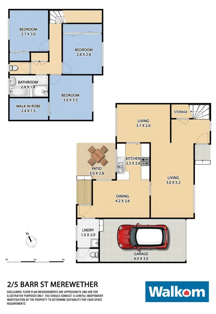 Floorplan of Homely townhouse listing, 2/5 Barr Street, Merewether NSW 2291
