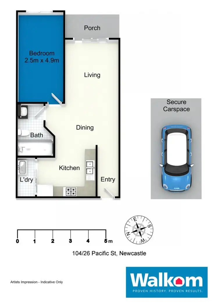 Floorplan of Homely apartment listing, 104/26 Pacific Street, Newcastle NSW 2300