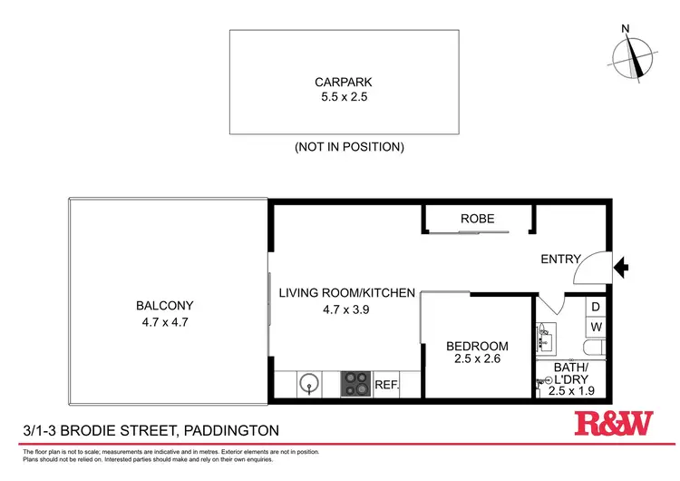Floorplan of Homely apartment listing, 3/1-3 Brodie Street, Paddington NSW 2021
