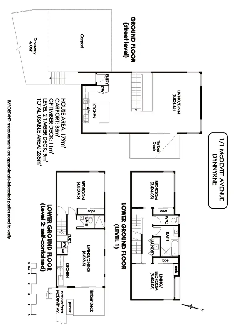 Floorplan of Homely house listing, 1/1 McDevitt Avenue, Dynnyrne TAS 7005