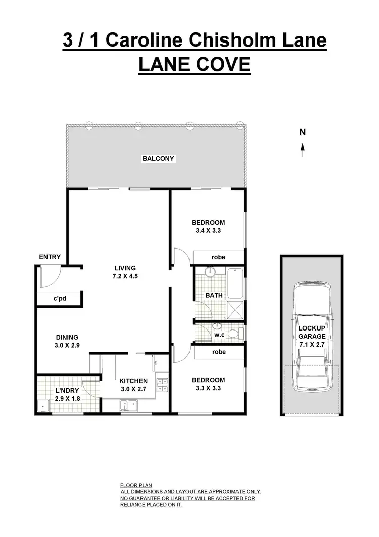 Floorplan of Homely apartment listing, 3/1 Caroline Chisholm Lane, Lane Cove NSW 2066