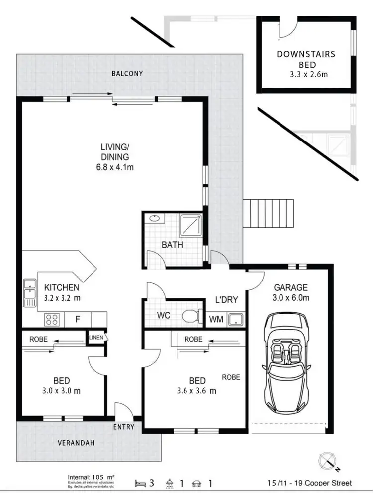 Floorplan of Homely unit listing, 15/11-19 Cooper Street, Byron Bay NSW 2481