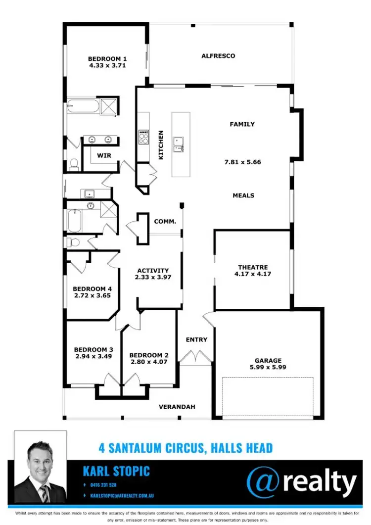 Floorplan of Homely house listing, 4 Santalum Circus, Halls Head WA 6210