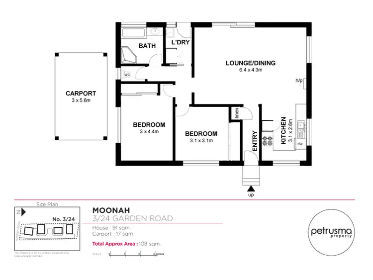 Floorplan of Homely house listing, 3/24 Garden Road, Moonah TAS 7009