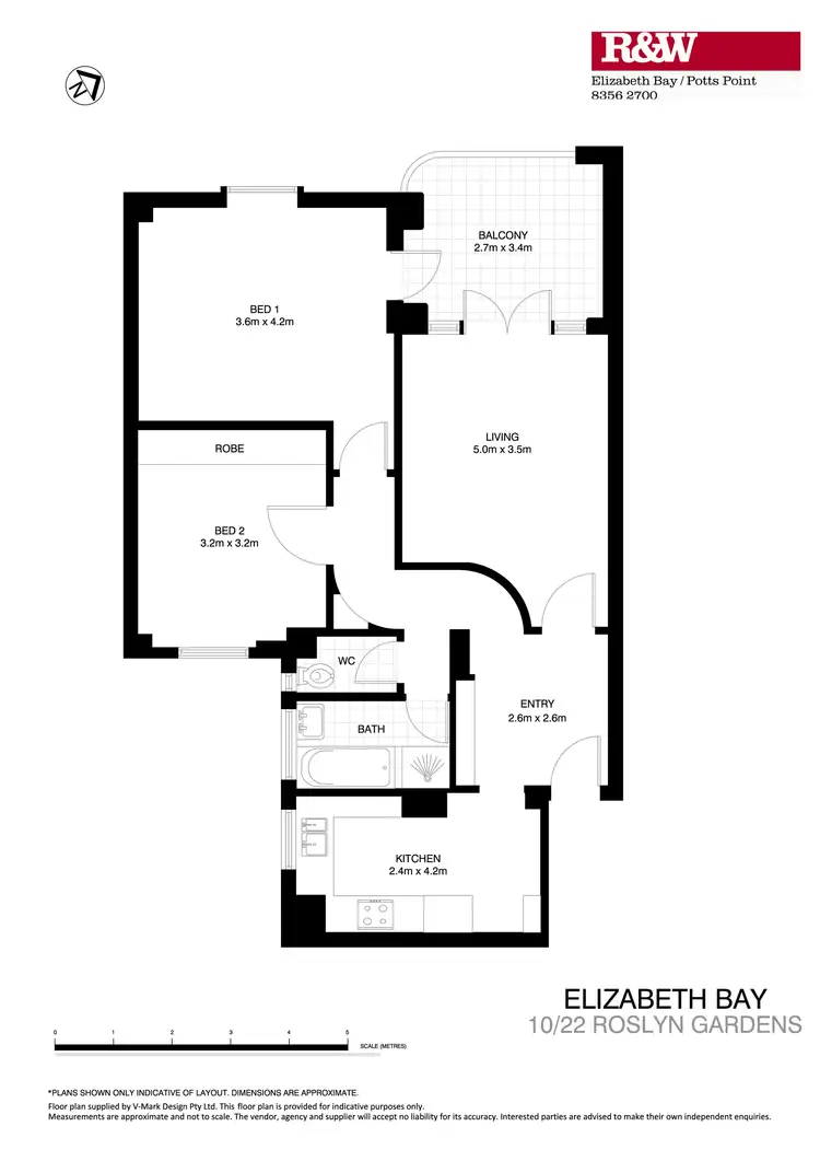 Floorplan of Homely apartment listing, 10/22 Roslyn Gardens, Elizabeth Bay NSW 2011