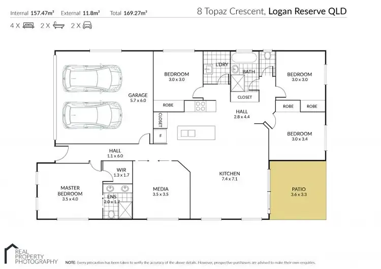 Floorplan of Homely house listing, 8 Topaz Crescent, Logan Reserve QLD 4133