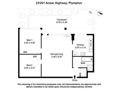 Floorplan of Homely apartment listing, 23/201 Anzac Highway, Plympton SA 5038
