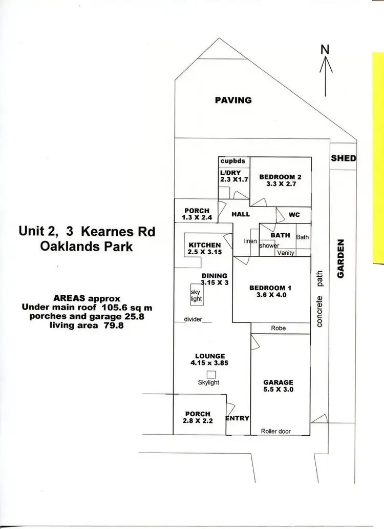 Floorplan of Homely unit listing, 2/3 Kearnes Road, Oaklands Park SA 5046