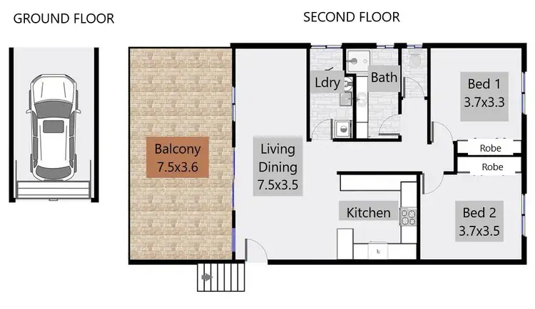 Floorplan of Homely unit listing, 2/162 Orion Street, Lismore NSW 2480
