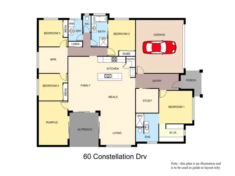 Floorplan of Homely house listing, 60 Constellation Drive, Loganholme QLD 4129