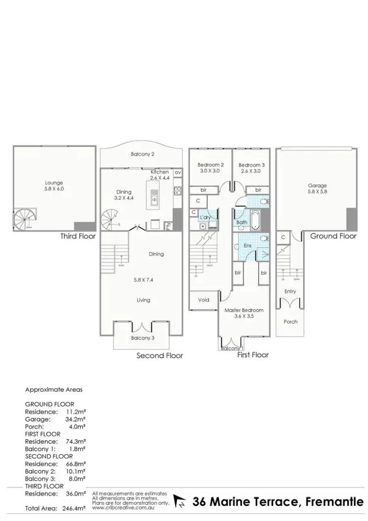 Floorplan of Homely townhouse listing, 36 Marine Terrace, Fremantle WA 6160