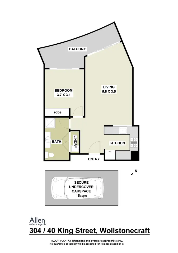 Floorplan of Homely apartment listing, 304/40 King Street, Waverton NSW 2060