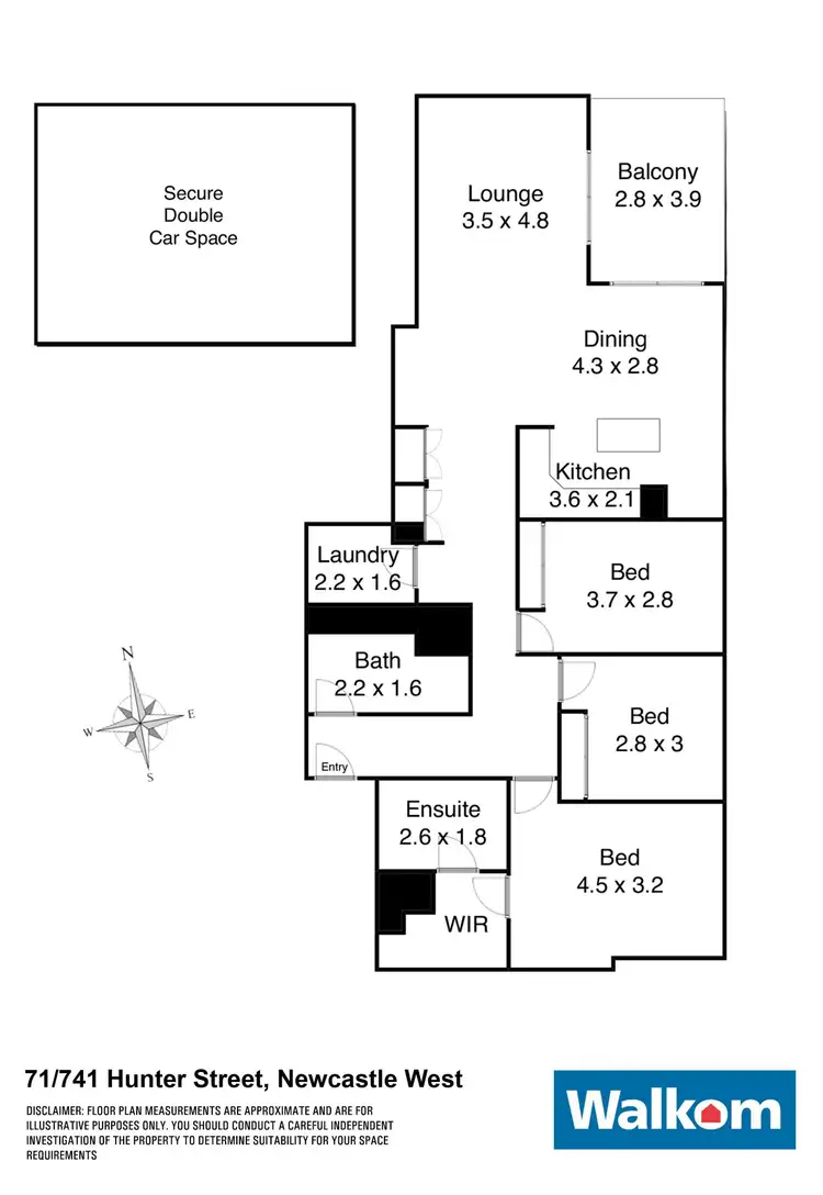 Floorplan of Homely apartment listing, 71/741 Hunter Street, Newcastle West NSW 2302