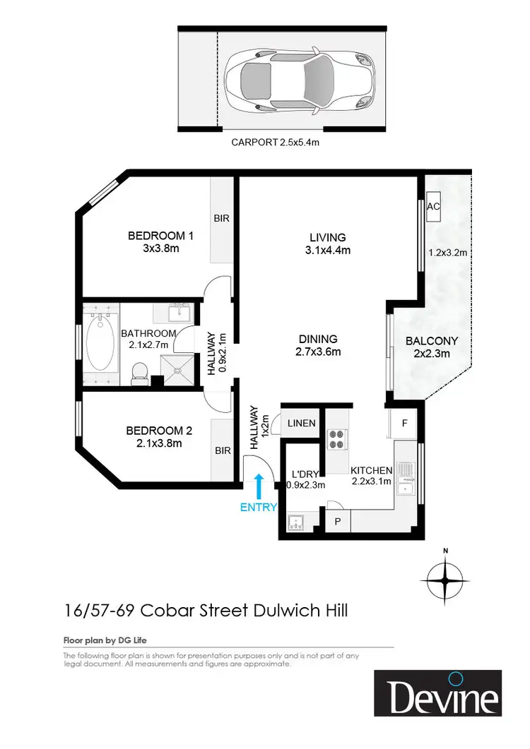 Floorplan of Homely apartment listing, 16/57-69 Cobar Street, Dulwich Hill NSW 2203