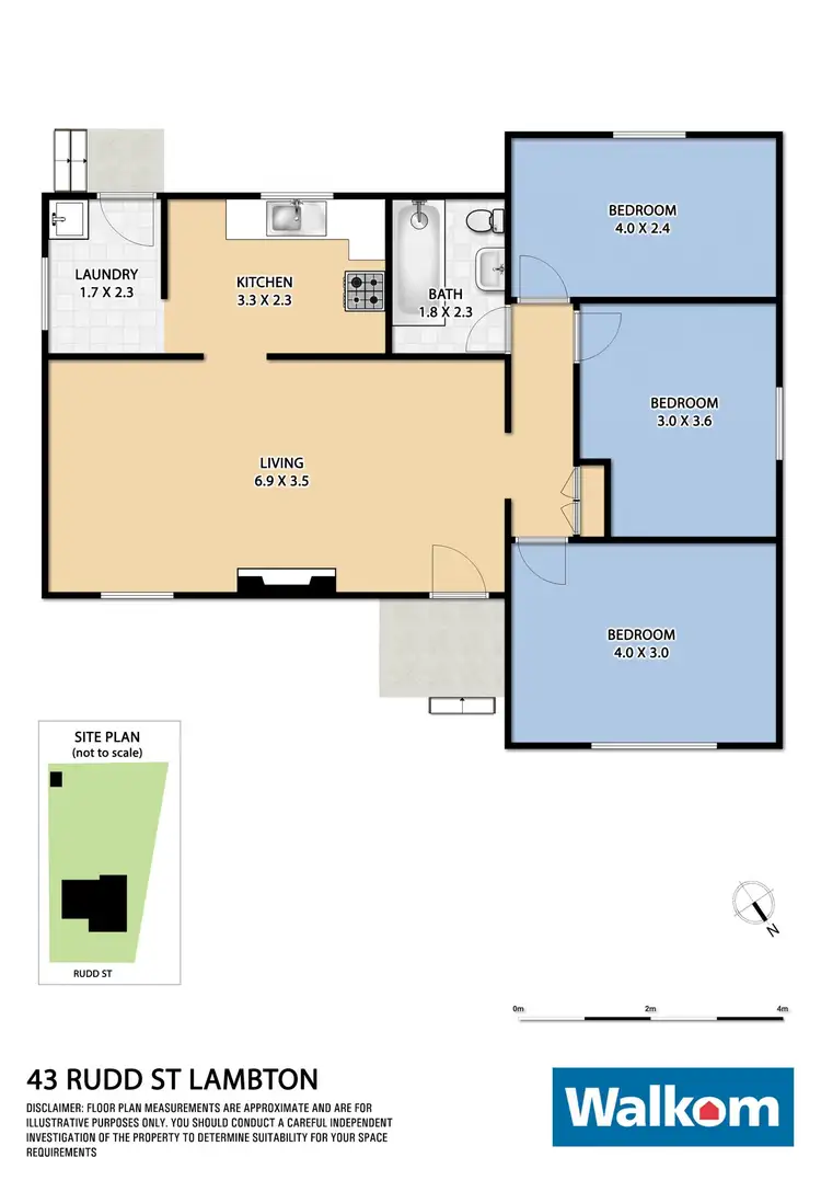 Floorplan of Homely house listing, 43 Rudd Street, Lambton NSW 2299