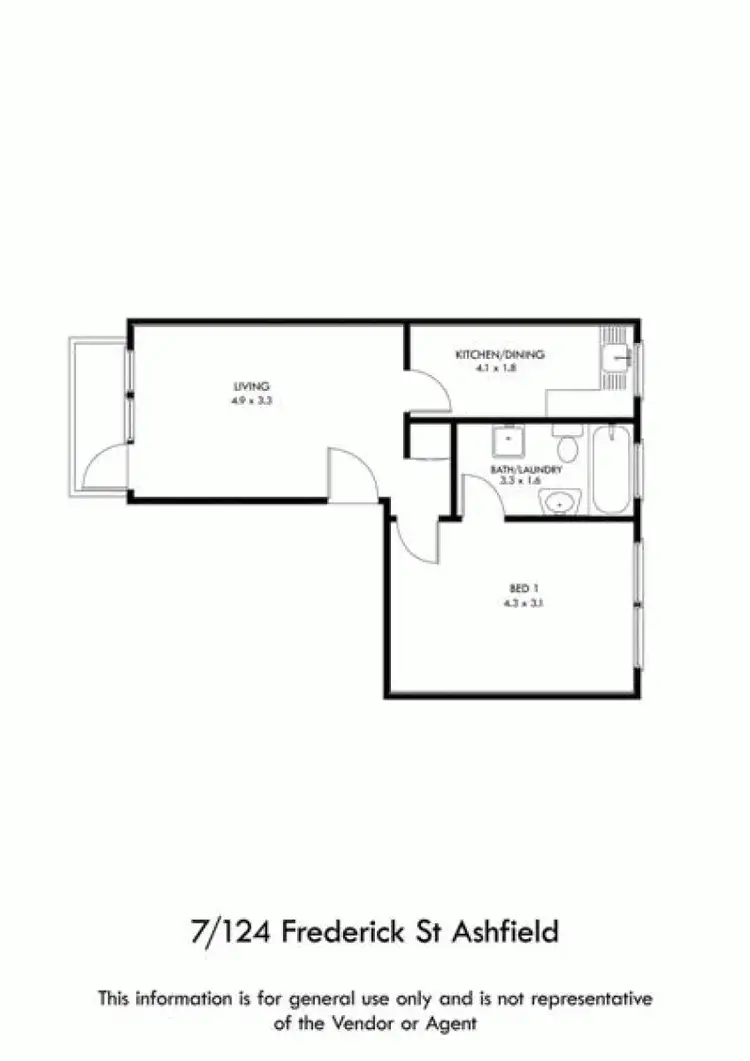 Floorplan of Homely unit listing, 7/124 FREDERICK STREET, Ashfield NSW 2131