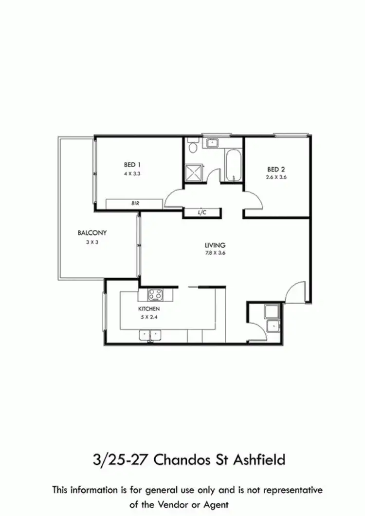 Floorplan of Homely unit listing, 3/25-27 CHANDOS STREET, Ashfield NSW 2131