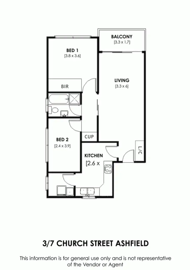 Floorplan of Homely unit listing, 3/7 CHURCH STREET, Ashfield NSW 2131