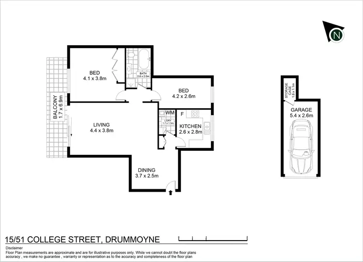 Floorplan of Homely apartment listing, 15/51 College Street, Drummoyne NSW 2047
