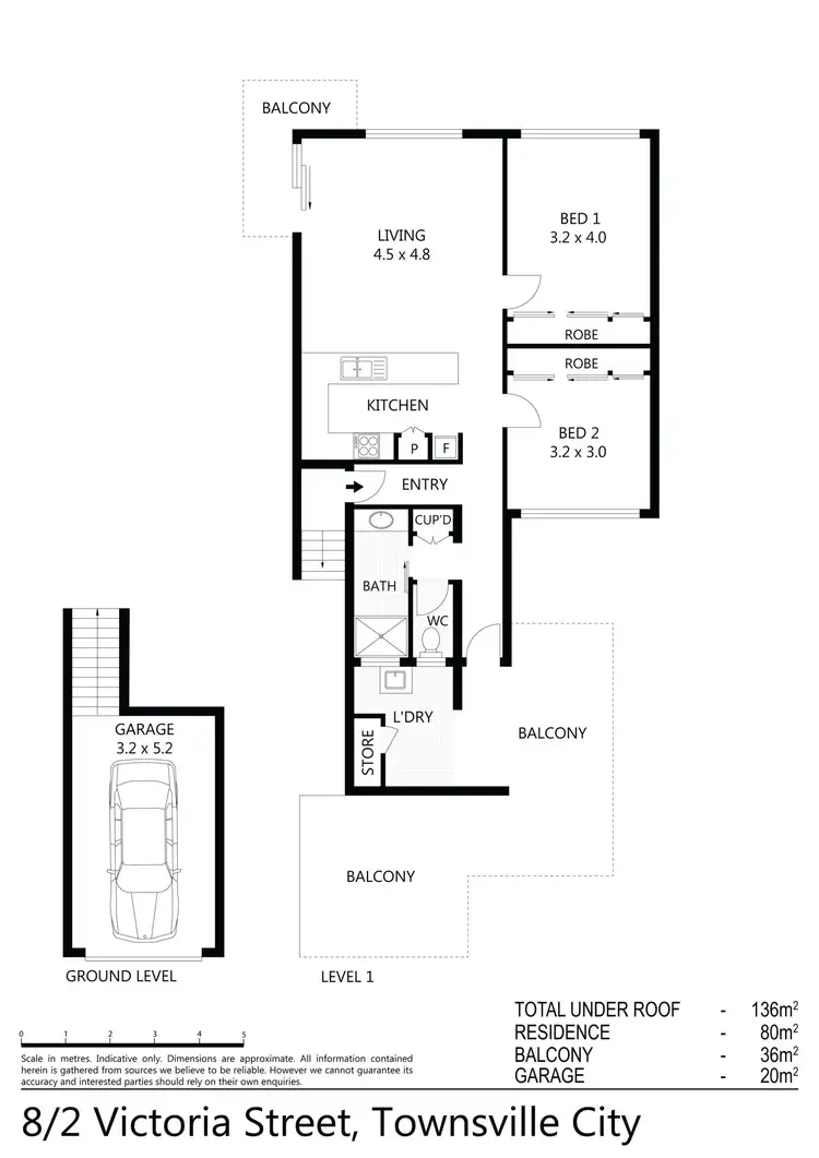 Floorplan of Homely apartment listing, 8/2 Victoria Street, Townsville City QLD 4810