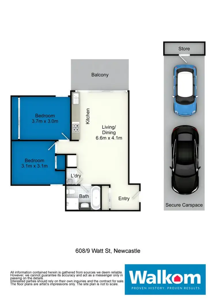Floorplan of Homely apartment listing, 608/9 Watt Street, Newcastle NSW 2300