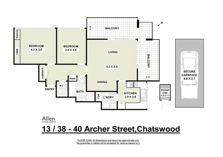 Floorplan of Homely apartment listing, 13/38-40 Archer Street, Chatswood NSW 2067