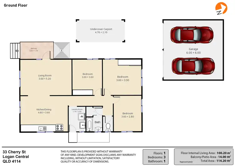 Floorplan of Homely house listing, 33 Cherry Street, Logan Central QLD 4114
