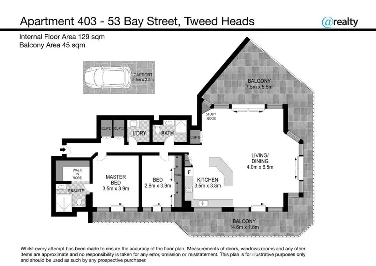 Floorplan of Homely apartment listing, 403/53 Bay Street, Tweed Heads NSW 2485