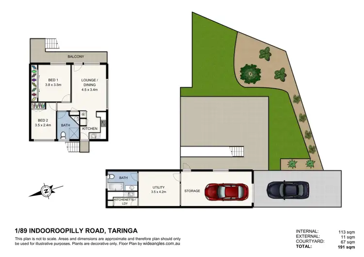 Floorplan of Homely townhouse listing, 1/89 Indooroopilly Road, Taringa QLD 4068