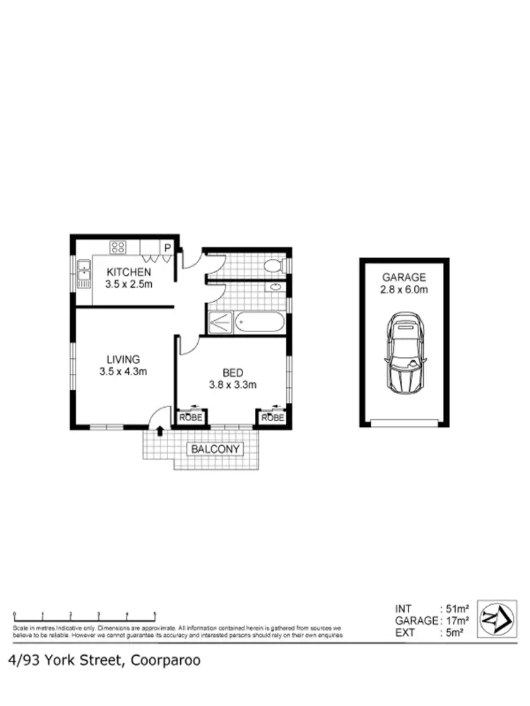 Floorplan of Homely unit listing, 4/93 York Street, Coorparoo QLD 4151