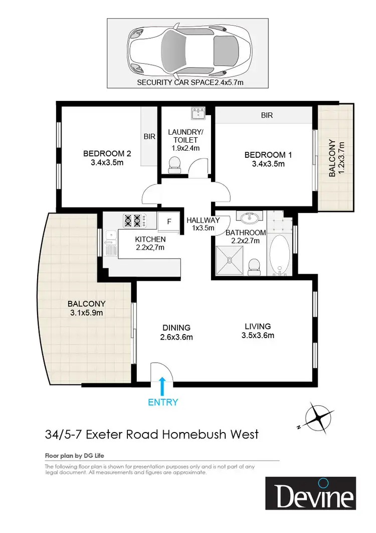 Floorplan of Homely apartment listing, 34/5-7 Exeter Road, Homebush West NSW 2140