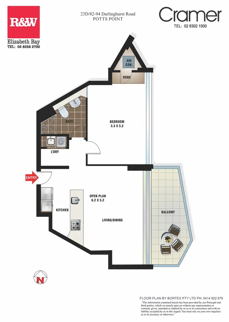 Floorplan of Homely apartment listing, 23D/82-94 Darlinghurst Road, Potts Point NSW 2011