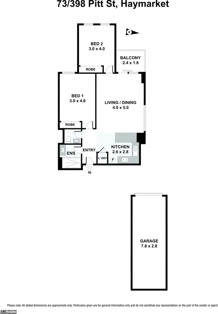 Floorplan of Homely apartment listing, 73/398 Pitt Street, Sydney NSW 2000