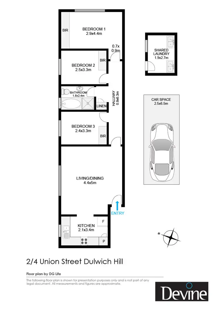 Floorplan of Homely unit listing, 2/4 Union Street, Dulwich Hill NSW 2203