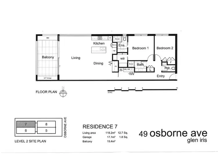 Floorplan of Homely apartment listing, 49 Osborne Avenue, Glen Iris VIC 3146
