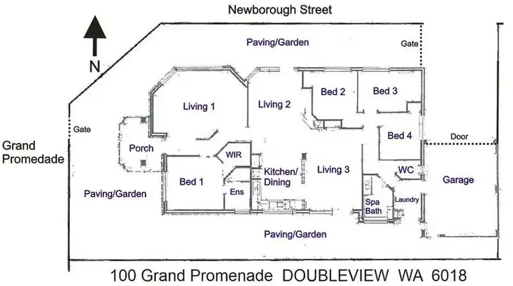 Floorplan of Homely house listing, 100 Grand Promenade, Doubleview WA 6018