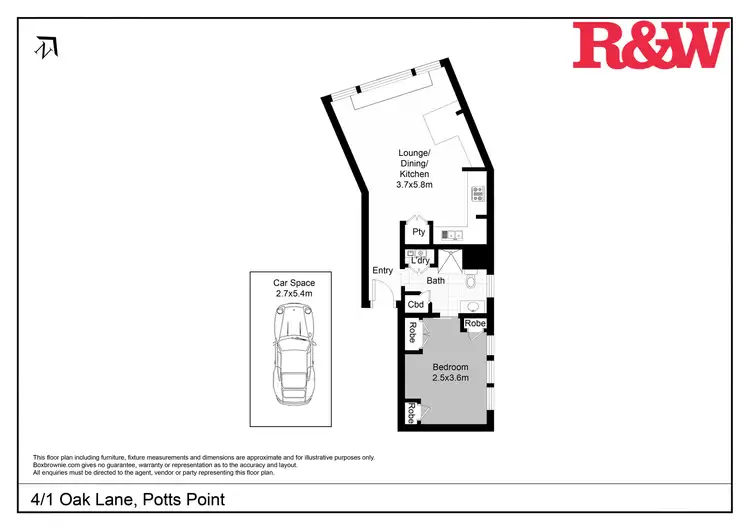 Floorplan of Homely apartment listing, 4/1 Oak Lane, Potts Point NSW 2011