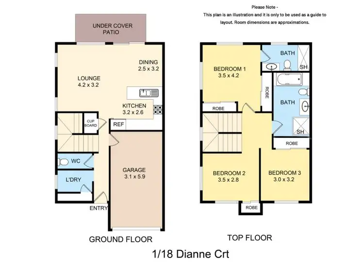 Floorplan of Homely townhouse listing, 1/18 Diane Court, Calamvale QLD 4116