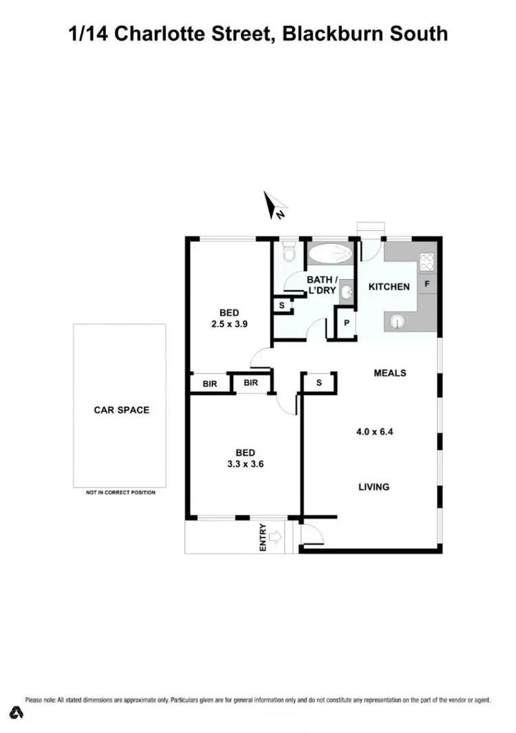 Floorplan of Homely unit listing, 1/14 Charlotte Street, Blackburn South VIC 3130