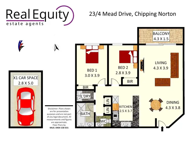 Floorplan of Homely unit listing, 23/4 Mead Drive, Chipping Norton NSW 2170