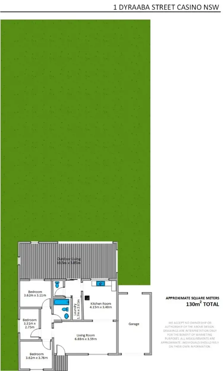 Floorplan of Homely house listing, 1 Dyraaba Street, Casino NSW 2470