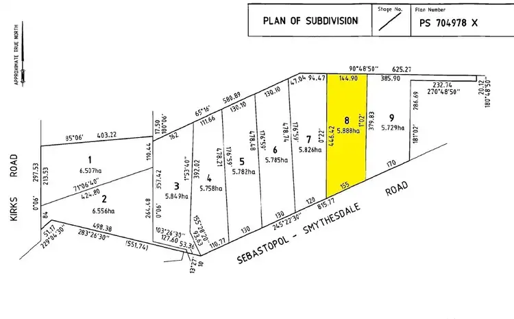 Floorplan of Homely land listing, 971(H)11.03 Sebastopol-Smythesdale Road, Ross Creek VIC 3351