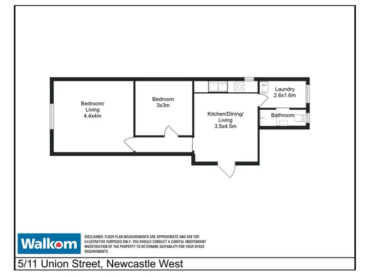 Floorplan of Homely unit listing, 5/11 Union Street, Newcastle West NSW 2302
