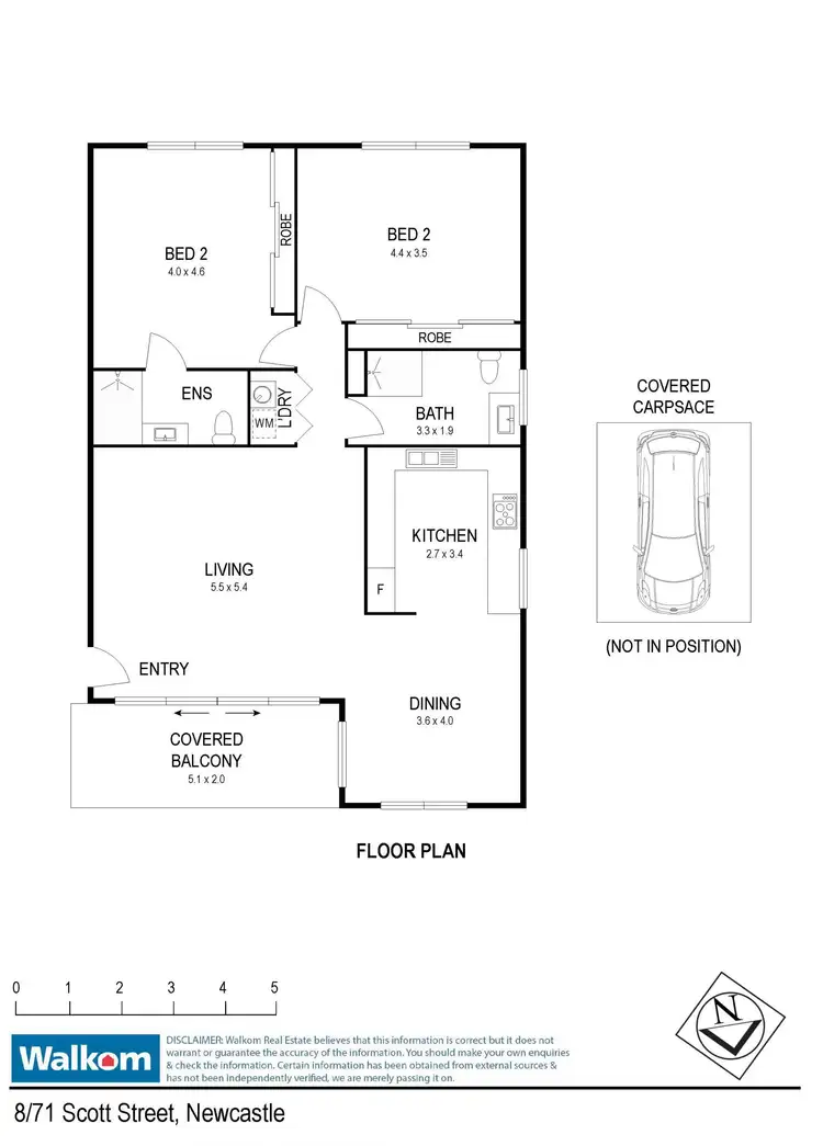 Floorplan of Homely unit listing, 8/71 Scott Street, Newcastle NSW 2300
