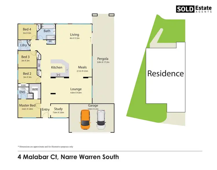 Floorplan of Homely house listing, 4 MALABAR COURT, Narre Warren South VIC 3805